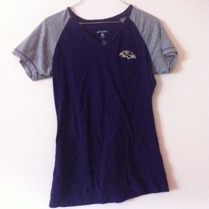 Baltimore Ravens Purple & Gray V Neck Tee